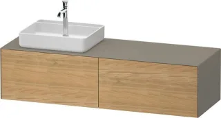 Duravit White Tulip Konsolenwaschtischunterbau wandhängend Natur Eiche & Stein Grau Matt & Seidenmat WT4864LH5920010