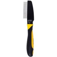 lionto Fellbürste, feiner Flohkamm, entfernt Parasiten & lose Haare, Edelstahl, (1-tlg), ergonomischer Griff, enganliegenden Zinken