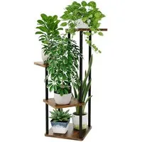 Bamworld Blumenständer Pflanzenständer, Pflanzenregal, Modernes Regal für Innenpflanzen (1 St), 4 Ebenen, 30x30x80cm, Ideal für Wohnzimmer, Balkon und Büro