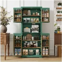 HOLTICO Hochschrank Küchenschrank mit Arbeitsplatte, Buffetschrank, Esszimmerschrank (1-St) Speisekammer mit 4 Türen und Regalen, 183cm