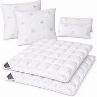 SEI Design Microfaserbettdecke Bettset SWAN 6-tlg Sommerdecke 2x 135x200 + Kissen 2x 80x80+ 2x 40x80, Füllung: daunenähnliches Gefühl, 80x80