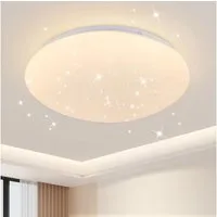 Nettlife LED Deckenleuchte Sternenhimmel Weiß Schlafzimmer Deckenlampe 12W Deckenbeleuchtung Rund, LED fest integriert, Warmweiße, Kinderzimmer Küche Büro Flur Keller