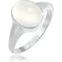 Elli Siegelring Siegelring Mondstein Oval 925 Silber