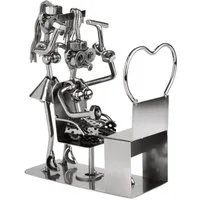BRUBAKER Dekofigur Metallskulptur Schraubenmännchen Friseur Friseurin (1 St., Metallfigur Frisör Frisörin), kunstvolle Geschenkfigur für Friseure und Frisörinnen