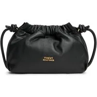 Tommy Hilfiger Umhängetasche TH SOFT LEATHER CROSSOVER, Damen Schultertasche, Handtasche mit Zugband und Kordel
