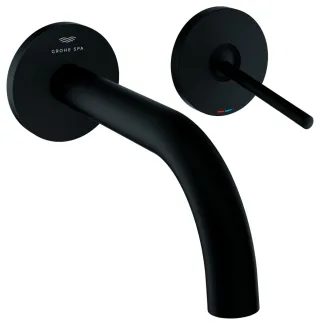GROHE 2-Loch-Waschtisch-Wandbatterie Atrio 29410, FMS Ausladung 185mm phantom black, 29410KF0 29410KF0