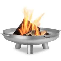 BBQ-Toro Feuerschale Edelstahl Feuerschale Ø 70 cm, Silber, Outdoor Dreibein Feuerstelle, (1-St), Hitzebeständig