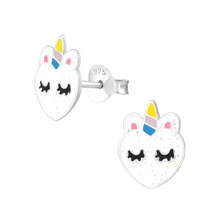 Einhorn-Kopf Ohrringe aus 925 Silber
