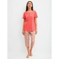 CALIDA Capri-Pyjama Flower Nights (2 tlg) mit Rundhalsausschnitt, in 3/4-Länge mit floralem Muster