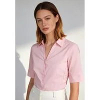 MORE&MORE Kurzarmbluse klassische, taillierte Basic-Bluse