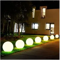 etc-shop LED Solarleuchte, LED-Leuchtmittel fest verbaut, 7x Solarleuchten Kugel Garten LED Deko Solarkugel für Außen 20 cm