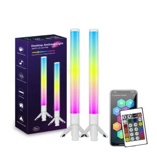 LIXINCORDA 2Pcs Smart RGB LED Light Bars 360° Surround Lighting Music Sync Bluetooth APP Control Timer LED Ambient Lamp