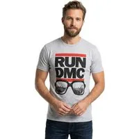 coole-fun-t-shirts Print-Shirt Run-DMC T-Shirt Hellgrau Meliert Official Rock Off S–2XL RUN DMC Festival Shirt Bandshirts Concert