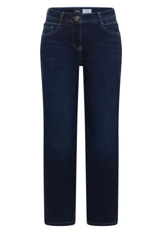 CECIL - High Waist Barrel Leg Jeans im Loose Fit Dark blue wash - Gr. - 30