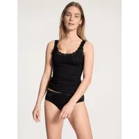 CALIDA Shirttop Etude Toujours zarte Spitze, Nadelstreifen-Design, Cotton-Mix, elastisch