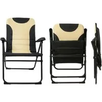 osoltus Campingstuhl osoltus Alu Camping Klappsessel Hochlehner MPO Van schwarz / beige