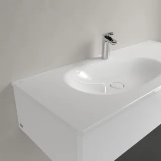 Villeroy und Boch Antao Schrankwaschtisch 4A77L2R1 120x50cm, eckig, 1 Hahnloch, ohne Überlauf, weiß C-plus