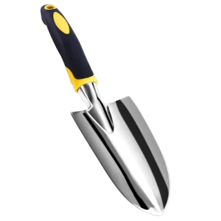 Garden Trowel Hand Shovel with Soft Rubberized Non-Slip Ergonomic Handle for Planting Transplanting, Weeding, Moving and