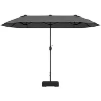 KOMFOTTEU Sonnenschirm, mit Ständer, 400 x 200 cm, für 6-8 Personen