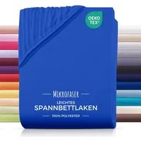 Carpe Sonno Spannbettlaken 90x200 100x200 140x200 160x200 180x200 200x200 Mikrofaser Polyester, Mikrofaser, Gummizug: rundum, (1 Stück), Weiches Spannbetttuch Bügelfrei & Pflegeleicht, 100x200 Royal Blau