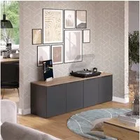 Vicco Wohnwand Wido, Anthrazit/Sonoma, 2 Teile, (2-St)