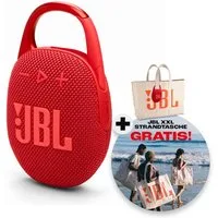 JBL Set: Clip 5 + Strandtasche Bluetooth-Lautsprecher (A2DP Bluetooth, Bluetooth, AVRCP Bluetooth, 7 W, Ultra-kompakter wasserdichter Lautsprecher mit Strandtasche)