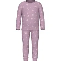 Name It Schlafanzug NMFNIGHTSET PINK BUTTERFLY RIB