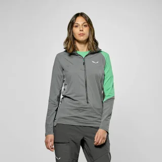 SALEWA - NXT Hybrid Half Zip T-Shirt Damen - Grau (Gr.38)