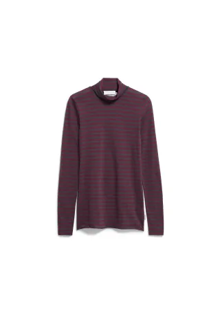 Armedangels - GRAZILIANAA STRIPE LONGSLEEVE dark cranberry-dark steel - Gr. - L