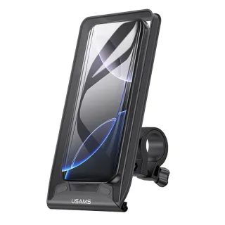 USAMS ZJ083 Waterproof Bike Phone Holder 360° Rotation Shockproof Compatible with 4.7-7.2 Inch Mobile Support Touchscree