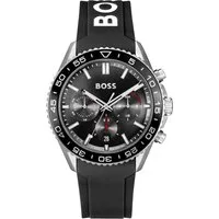 BOSS Chronograph RUNNER 1514141, Quarzuhr, Herrenuhr, Armbanduhr, Stoppfunktion, Silikonarmband