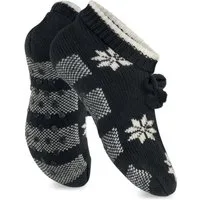 celodoro Haussocken Damen Norweger Strick Hüttensocken mit ABS-Sohle (1 Paar)