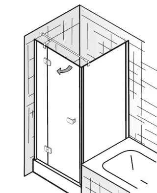 HSK Premium Softcube Drehtür mit verkürzter Seitenwand 6800xxx68310xx