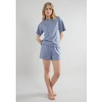 TOM TAILOR Shorty Charlotte (2 tlg) gepunktet, Kurzarm, Rundhalsausschnitt, kurze Hose, feminin, bequem