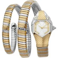 Just Cavalli Time Quarzuhr Serpente doppio JC1L168M0075, Damenuhr, Armbanduhr, Edelstahlarmband