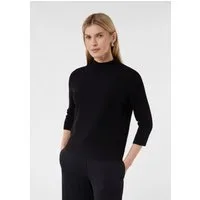 comma 3/4 Arm-Pullover Strickpullover Strickpullover aus Viskosemix mit Stehkragen