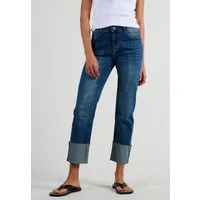 Andijamo-Fashion Straight-Jeans CITY CUFF Raw-Edge Look