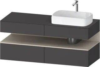 Duravit Qatego Konsolenwaschtischunterbau wandhängend Graphit Matt 1400x550x600 mm - QA4766083490000 QA4766083490000