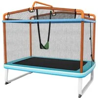 COSTWAY Gartentrampolin rechteckig, mit Sicherheitsnetz