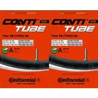 CONTINENTAL Fahrradschlauch 2x Continental Tour 28 All 28 Zoll AV (32/47-622) (32/42-630/635), 1,50, 1 3/8 x 1 1/2, 1,30, 1 1/2, 1,40, 1 3/8, 1,60, 1 1/4, 1,25, 1,35, (2-St)