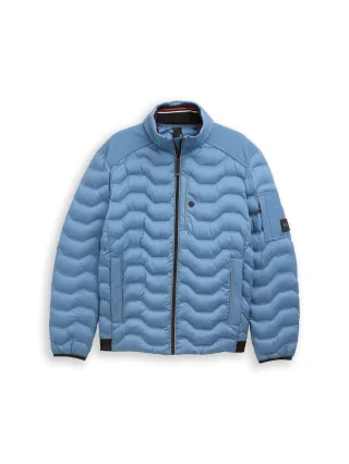 Tom Tailor - Hybrid Lightweight Steppjacke mit verstaubarer Kapuze marine blue - Gr. - L