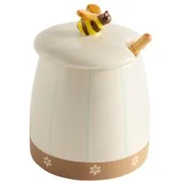 Next Honigglas Maisie Honigtopf mit Honigtropfer aus Holz, Steingut, (2-tlg)