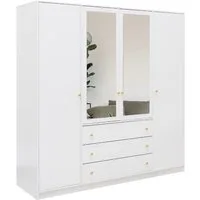 Beautysofa Kleiderschrank mit Spiegel und 3 Schubladen (Zur Auswahl: zweitürig, dreitürig oder viertürig, verschiedene Farben) Höhe 200 cm