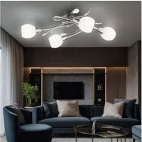 GLOBO LIGHTING Kugelleuchte, Leuchtmittel nicht inklusive, Deckenleuchte Deckenleuchte Wohnzimmerlampe 4 Flammig Glas opal