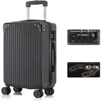 YONSLY Hartschalen-Trolley Premium Reisekoffer Hartschalen-Trolley Kabinenkoffer, 4 Rollen, TSA-Schloss, YKK-Reißverschluss, austauschbare Rollen und Griffe