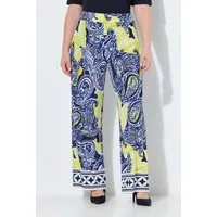 Ulla Popken Schlupfhose Slinky-Hose Paisley-Design weites Bein Elastikbund
