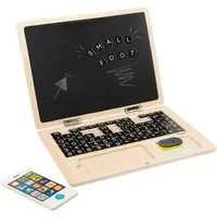 Small Foot Lernspielzeug Holz-Laptop mit Magnet-Tafel (packung, 1-St., spar set), Satzzeichen und Zahlen sind magnetisch