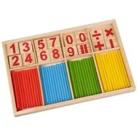 KRUZZEL Lernspielzeug Abakus Rechner Holzstäbchen (Spar-Set, 1-St., rechnen), spielend lernen