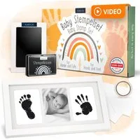 Amari Bilderrahmen Stempelkissen Baby Handabdruck und Fußabdruck Set, Abdruck Set Baby, Die Hände und Füße bleiben sauber - einfacher Abdruck
