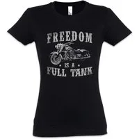 Urban Backwoods Print-Shirt Freedom Is A Full Tank Biker Damen T-Shirt Motorcycle Custom Chrome (1-tlg) Rocker Club Chopper Motorrad
